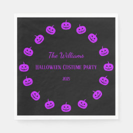 Halloween Costume Party Lila Pumpkins Papper Pappersservett