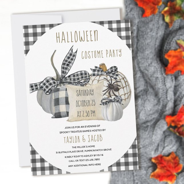 Halloween Costume Party Rustic Farmhouse Pumpkins Inbjudningar (Skapare uppladdad)