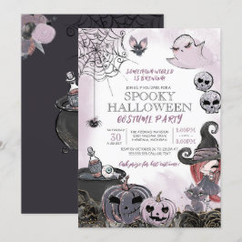 Halloween Costume Party Spooky Cute Witch Inbjudningar