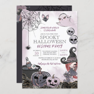 Halloween Costume Party Spooky Cute Witch Inbjudningar