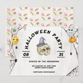 Halloween Costume Party Watercolor Inbjudningar