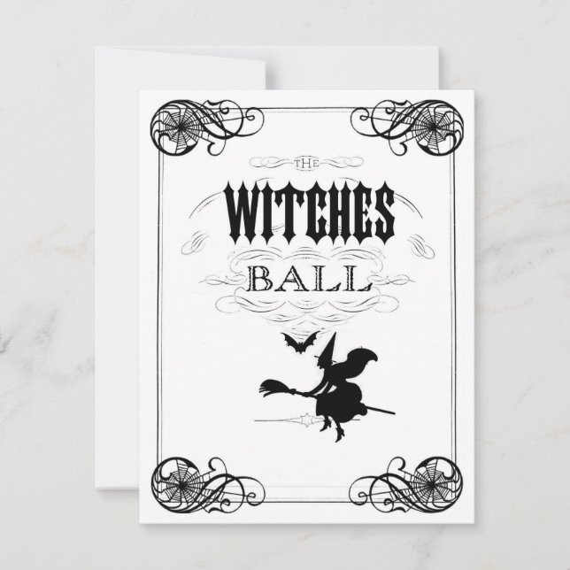 Halloween Costume Party Witch Boll Inbjudningar (Framsida)