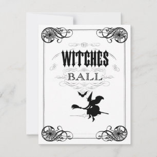 Halloween Costume Party Witch Boll Inbjudningar