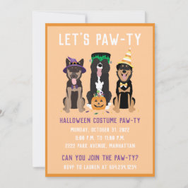 Halloween Costume Pawty Hundar Inbjudningar