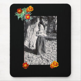 Halloween Costume Photo Marigolds Black Mousepad Musmatta