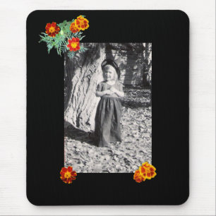 Halloween Costume Photo Marigolds Black Mousepad Musmatta