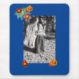 Halloween Costume Photo Marigolds Blue Mousepad Musmatta