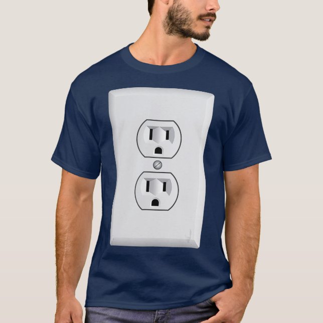 Halloween Costume Power Socket lustig elektriker T Shirt (Framsida)