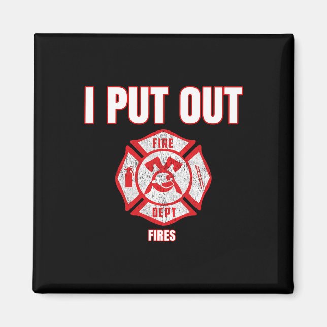 Halloween Costume Roligt Firefighter jag släcker Magnet (Framsidan)