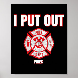 Halloween Costume Roligt Firefighter jag släcker Poster