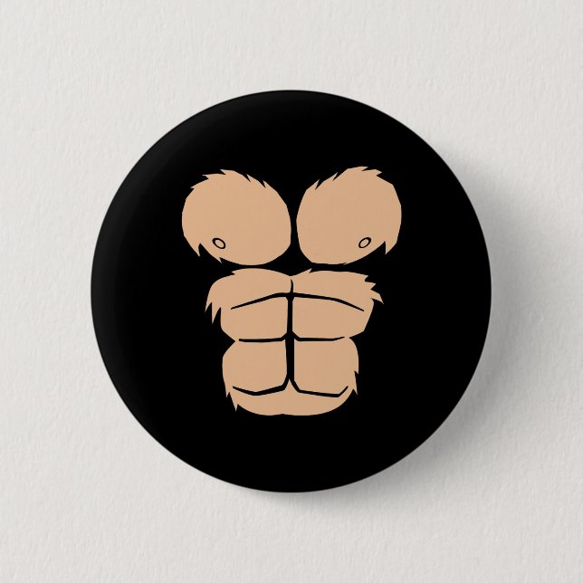 Halloween Costume Roligt Monkey Gorilla Chest Kost Knapp (Framsida)