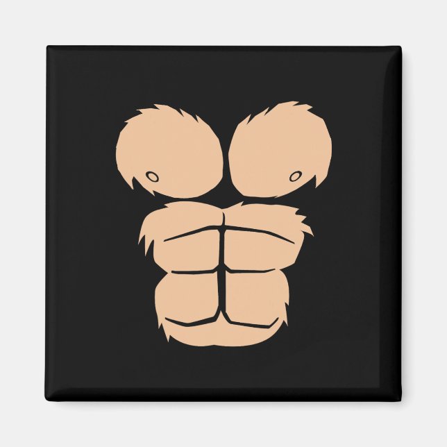 Halloween Costume Roligt Monkey Gorilla Chest Kost Magnet (Framsidan)