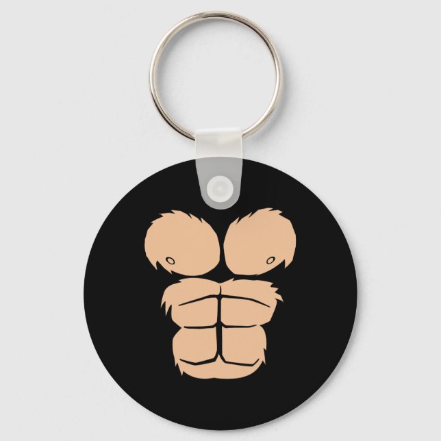 Halloween Costume Roligt Monkey Gorilla Chest Kost Nyckelring (Framsida)