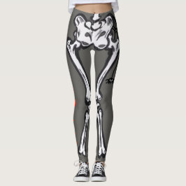 Halloween Costume Scary Skeloton Cust. Koppling Leggings