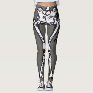 Halloween Costume Scary Skeloton Cust. Koppling Leggings