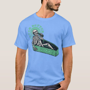 Halloween Costume Skeleton Drinking Horror För man T Shirt