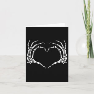 Halloween Costume Skeleton Händer Heart Sign Manar Kort