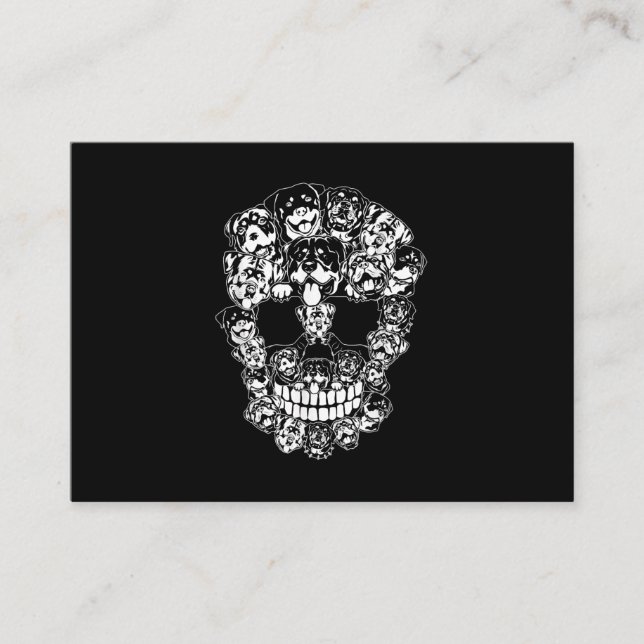 Halloween Costume Skull Rottweiler-Hundälskare Visitkort (Framsida)