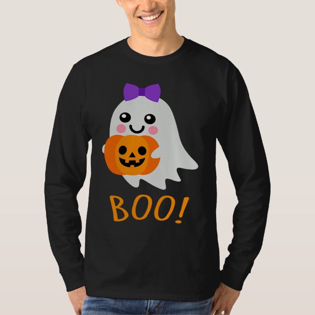 Halloween Costume  Sweet Ghost Jack o Lantern T Shirt (Framsida)