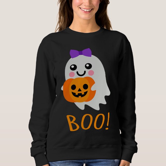 Halloween Costume  Sweet Ghost Jack o Lantern T Shirt (Framsida)