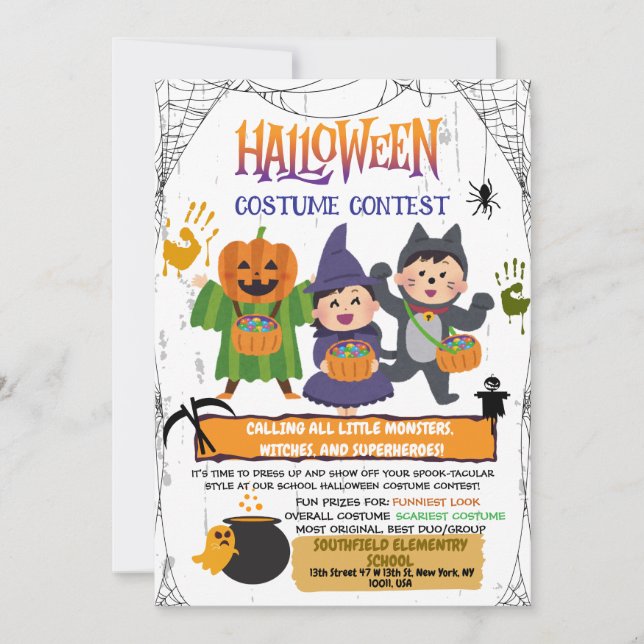 Halloween Costume Tävling-inbjudan Inbjudningar (Framsida)