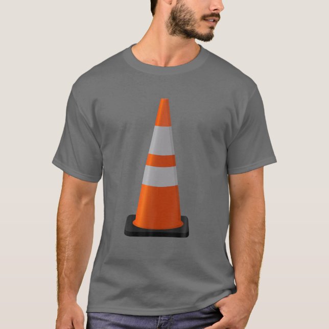 Halloween Costume Traffic Cone Funny Simple Safety T Shirt (Framsida)