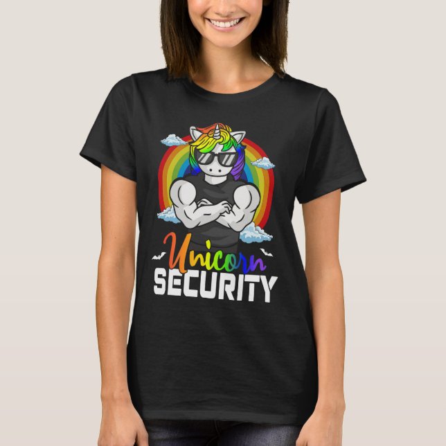 Halloween Costume Unicorn Security Matching Family T Shirt (Framsida)