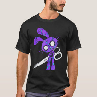 Halloween Costume Vuxen Scary Bunny med sax T Shirt