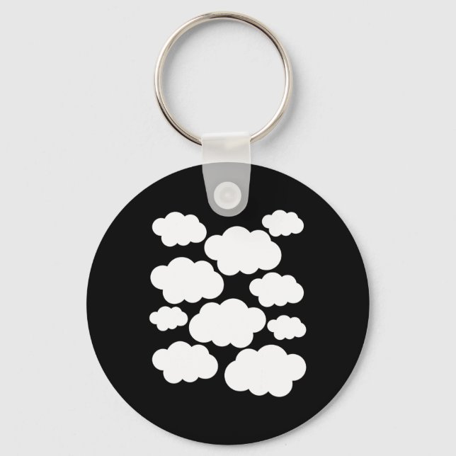 Halloween Costume White Clouds Nyckelring (Framsida)