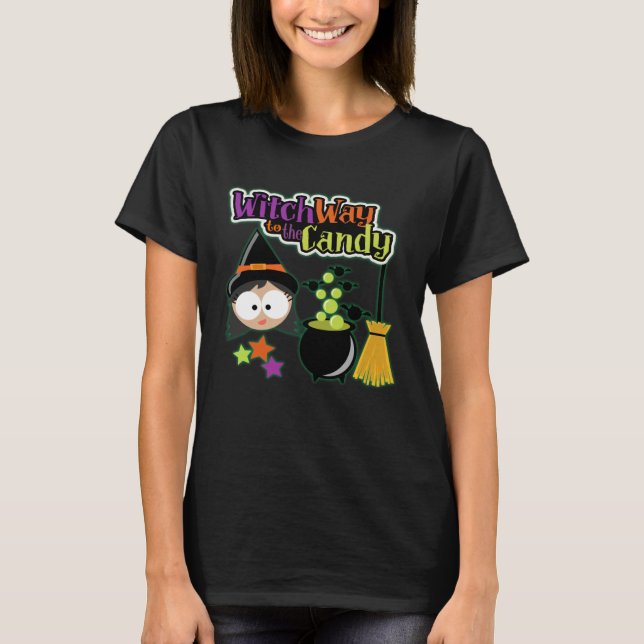 Halloween Costume Witch till godiset T Shirt (Framsida)
