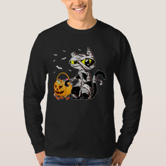 Halloween Costumes Cat Mummy Pumpkin Candy Basket T Shirt