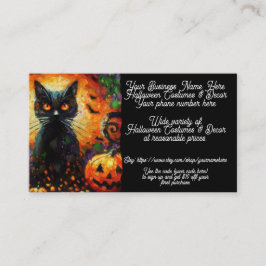 Halloween Costumes & Decor Cat Shop Sales Etsy Visitkort
