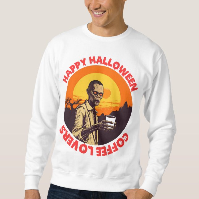 Halloween Costumes, ett kaffe älskare Lång Ärmad Tröja (Framsida)