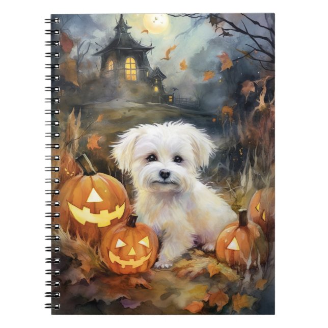 Halloween Coton de Tulear med påssjuka Anteckningsbok (Framsidan)