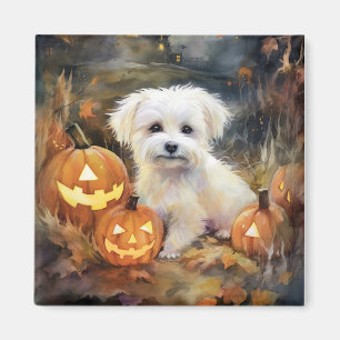 Halloween Coton de Tulear med påssjuka Magnet