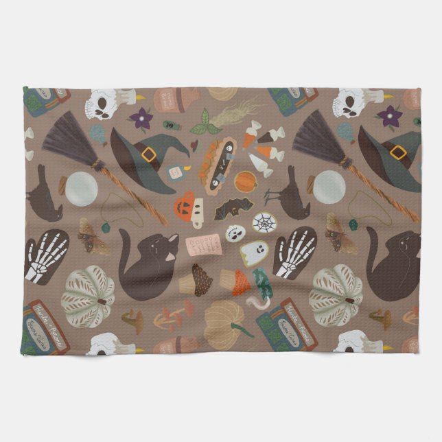 Halloween Cottagecore Kökshandduk (Horisontell)