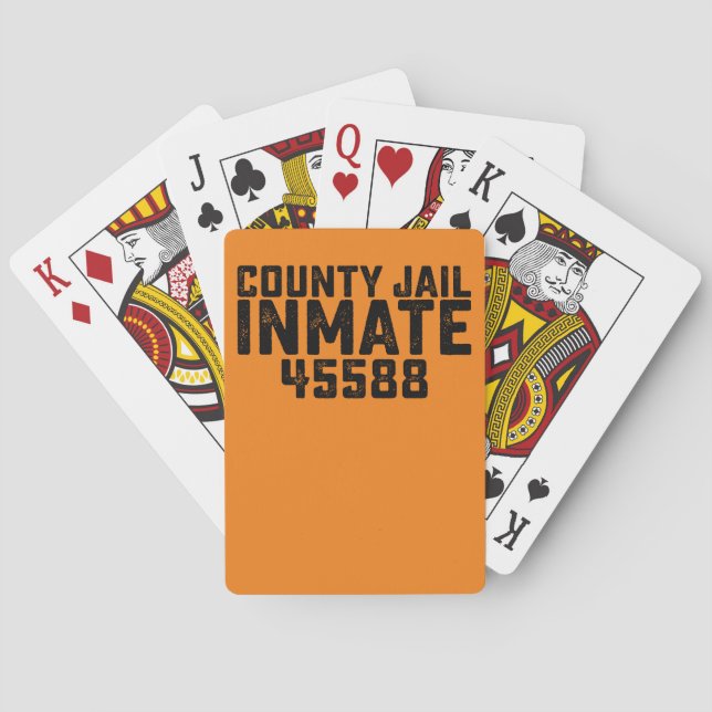 Halloween County Jail Inmate Prisoner Orange Costu Casinokort (Baksidan)