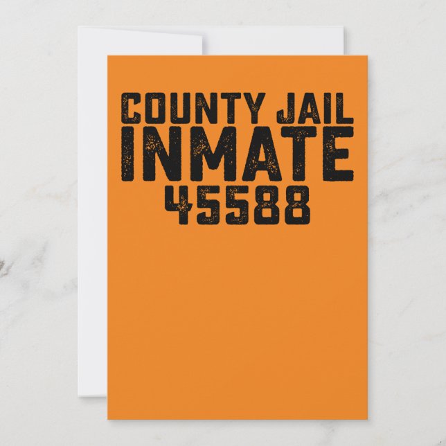 Halloween County Jail Inmate Prisoner Orange Costu Inbjudningar (Framsida)