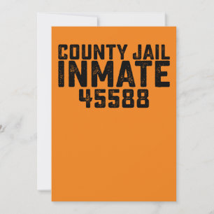 Halloween County Jail Inmate Prisoner Orange Costu Inbjudningar