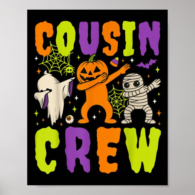 Halloween Cousin Crew 2025 Kid Matching Spooky Dab Poster (Framsidan)