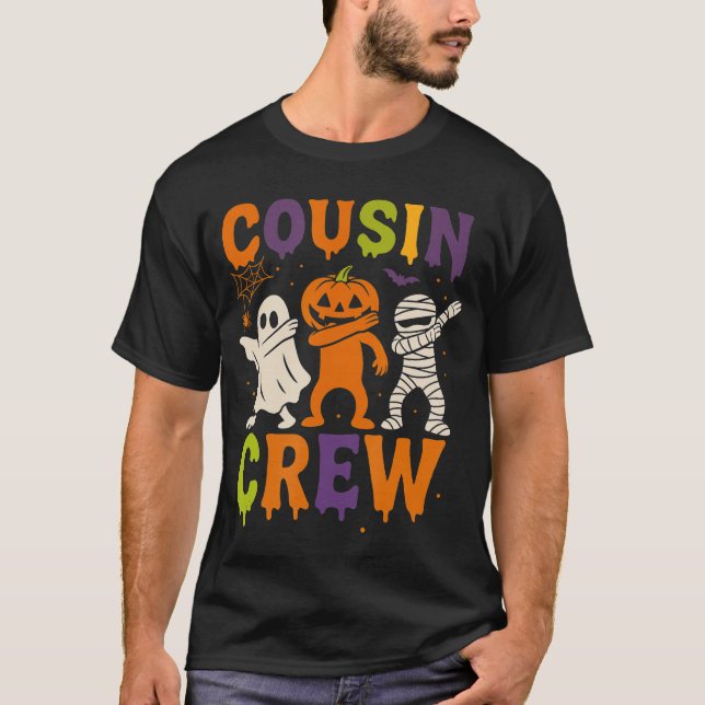 Halloween Cousin Crew 2025 Matching Cousins Spooky T Shirt (Framsida)