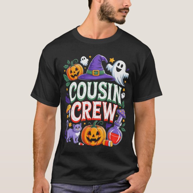 Halloween Cousin Crew Boo Pumpkin for Kid Girl Boy T Shirt (Framsida)