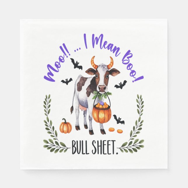 Halloween Cow Bull Lakan Pappersservett (Framsidan)