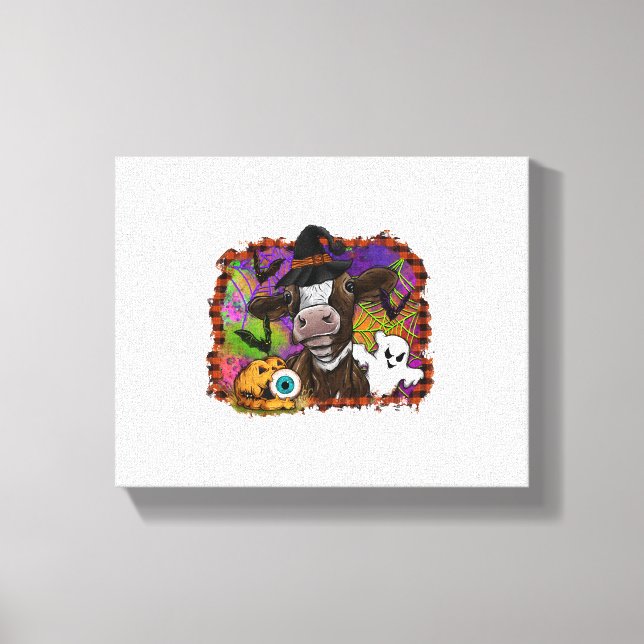 Halloween Cow Canvastryck (Framsida)