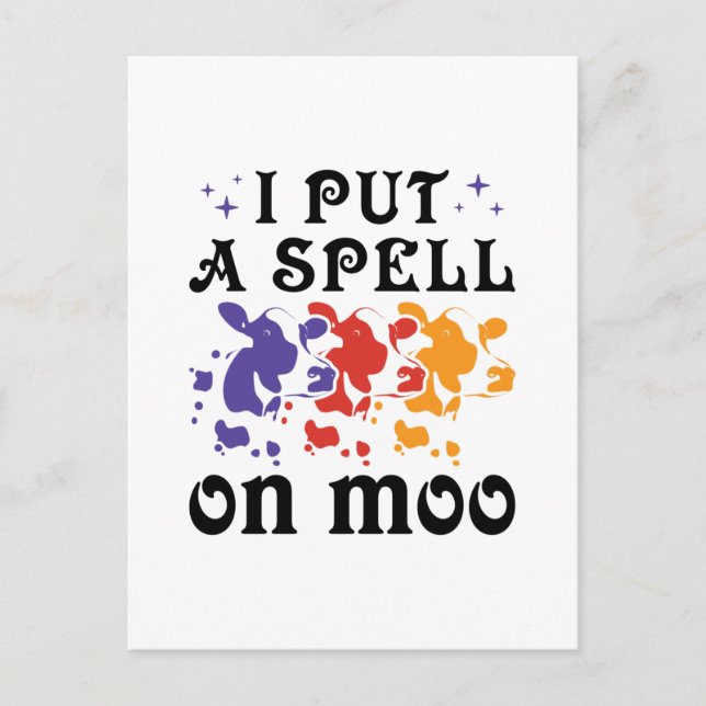 Halloween Cow... Jag lägger en spell på Moo Vykort (Framsida)