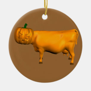 Halloween Cow Julgransprydnad Keramik
