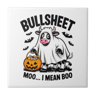 halloween cow kakelplatta