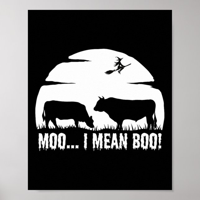 Halloween Cow Lårens legend mejerimoo, inte boo Poster (Framsidan)