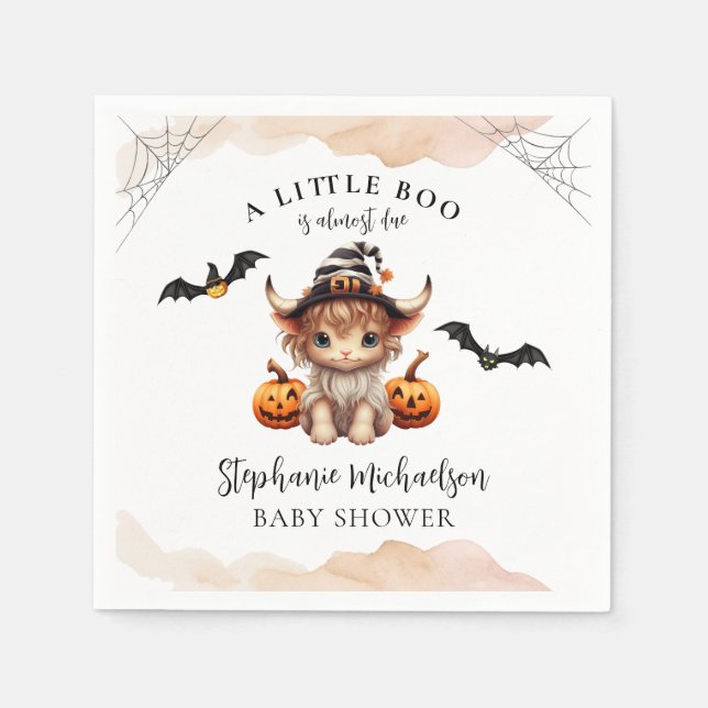 Halloween Cow Little Boo Baby Shower Pappersservett (Framsidan)