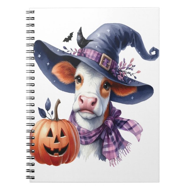 Halloween Cow med Fall Anteckningsbok (Framsidan)